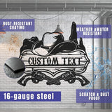 Personalized Cowboy Metal Sign, Western Cowboy Wall Decor, Outdoor Metal Art, Custom Western Cowboy Decor, Rustic Name Sign for Home