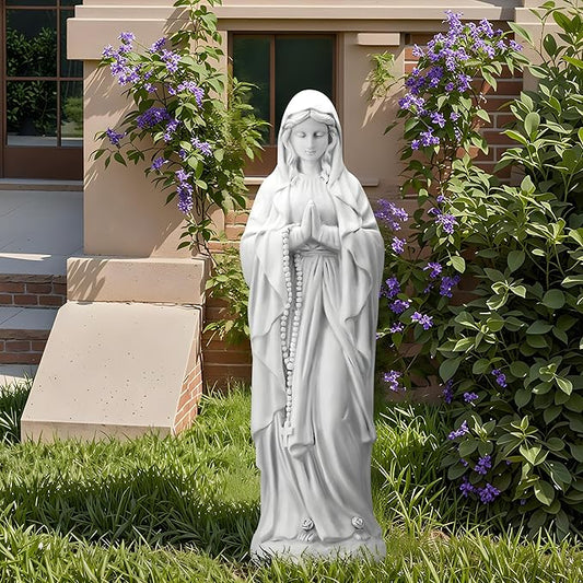 YOLENY Virgin Mary Praying Statue, 29.9 Inch Religious Garden Statue of Mary, Blessed Mother Mary Outdoor Sculpture for Home Yard Patio Decoration