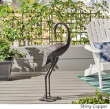 Christopher Knight Home Sunny Outdoor 39 Inch Aluminum Crane, Shiny Copper