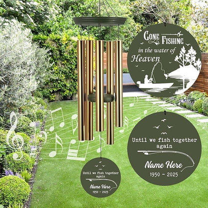 ASTARIN Sympathy Gifts for Loss of Loved One, Condolences Wind Chimes for Loss Grandfather Dad Friends Who Like Fishing, Care Package for Grieving Friend(Produced in USA)