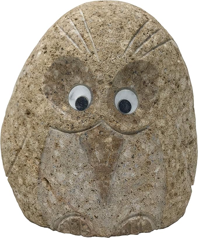 8" Natural Granite Boulder Bird - Hand Carved