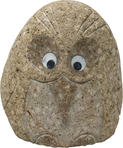 8" Natural Granite Boulder Bird - Hand Carved