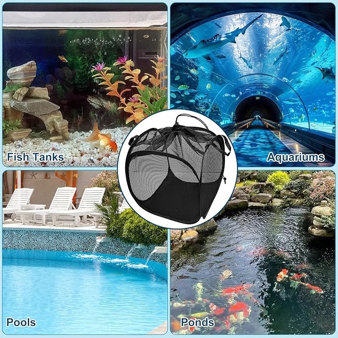 1Pcs Pop Up Pond Filter Bag 10inch Stainless Steel Wire Water Pump Barrier Box Cover Anti-Clogging Sturdy Metal Frame Mesh Media Basket for Water Filter Pump Aquarium Swimming Pool Outdoor Fish Pond