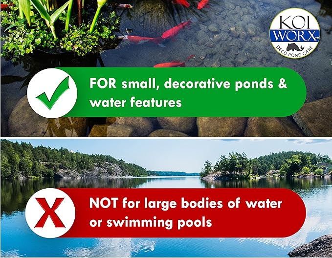 KoiWorx Blue Dye - Ornamental and Decorative Pond Dye, Water Features and Fountains, Safe for Koi - 16oz