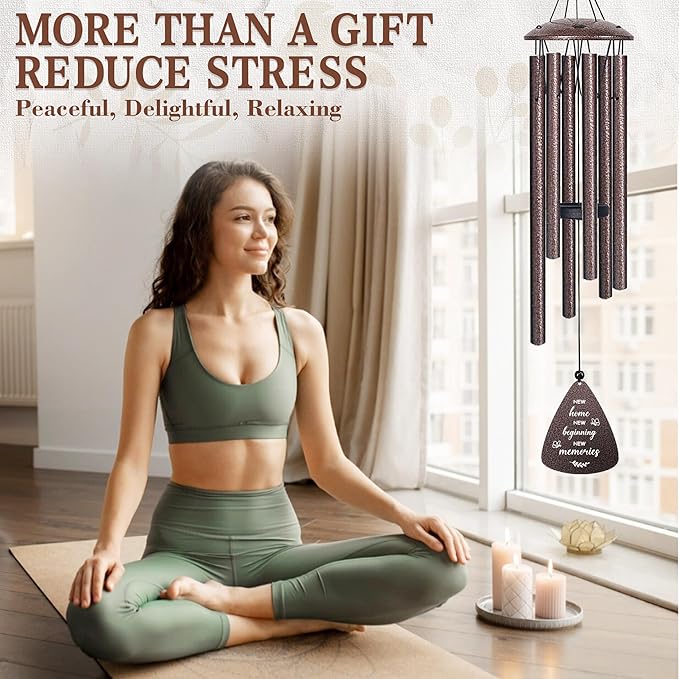 House Warming Gifts New Home, 32" Bronze Wind Chimes Housewarming Gifts, New Home Gift Ideas for Women Men Homeowners Couples Family Friends, Unique First Home Gift for Apartment Decor