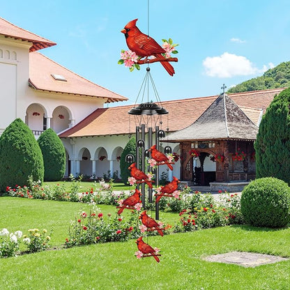 YHmall Cardinal Gifts for Women, 35 in Wind Chimes for Outside Mothers Day Gardening Gifts for Mom Colorful Metal Memorial Wind Chime Cardinal Decor for Home Yard Patio Garden Outdoor