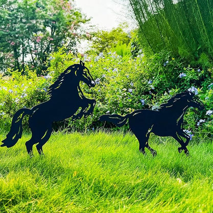 TIGGSY Horse Metal Decorative Garden Stakes Horse Gifts for Women/Men Horse Lovers Gifts Silhouette Statues for Yard Art, Outside, Patio, Outdoor Decor, Garden Decorations, Lawn Ornaments