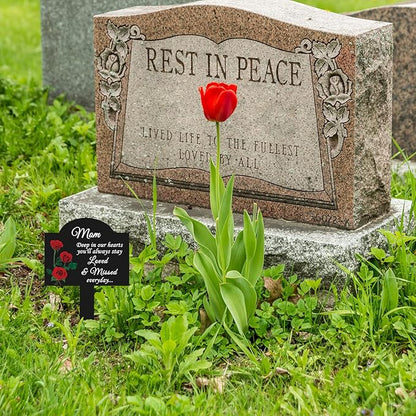 Roowest Cemetery Grave Decorations Acrylic Memorial Stakes Grave Stake Markers Sympathy Garden Plaque Waterproof Remembrance Sympathy Gift for Cemetery Graveside Outdoors Yard(Mother)