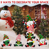 3 Pack Metal Christmas Yard Signs Decor for Multiple Stacked, Christmas Yard Stakes with Gnomes Fall Yard Decor for Outside Garden Yard Lawn Porch