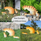 Metal Cat Family 3 Pack Garden Statues, Outdoor Decorative Silhouette Stakes for Yard and Patio Lawn Ornaments - Animal Sculpture Art (Orange)