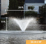 Scott Aerator DA-20 Display Pond Aerator - 2 Horse Power 230V 200ft Cord | Aerating Pond Fountain | Pond Aerator Pump for Small Ponds | Pond Aeration Systems | Made in USA
