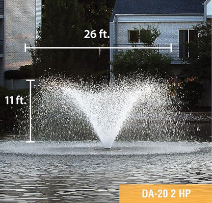 Scott Aerator DA-20 Display Pond Aerator - 2 Horse Power 230V 200ft Cord | Aerating Pond Fountain | Pond Aerator Pump for Small Ponds | Pond Aeration Systems | Made in USA