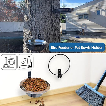 NACETURE Flower Pot Holder Ring for Wall Mount Foldable – Heavy Duty Round Metal Planter Hooks Hangers - Fence Pot Plant Holders Hanging Bracket for Outdoor Indoor (8 Inch 3 Pack)