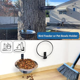 NACETURE Flower Pot Holder Ring for Wall Mount Foldable – Heavy Duty Round Metal Planter Hooks Hangers - Fence Pot Plant Holders Hanging Bracket for Outdoor Indoor (4 Inch 6 Pack)