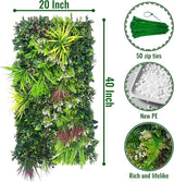 ODTORY Artificial Hedge Grass Wall Panel: 40" x 20" UV-Anti Faux Boxwood Ivy Greenery Backdrop, Fake Green Plant Fence for Indoor & Outdoor Privacy Screen and Home Decor