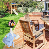 Shyyween Spring Porch Goose Outfits 23 Inch Lady Plastic Porch Goose Outfit Winter Pjs Light Blue Bathrobe Coffee Cup Curlers Cement Concrete Lawn Geese House Summer Statue Clothes