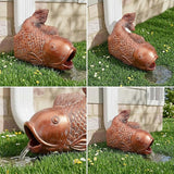 Real Koi Gutter Downspout Extender Statue, Garden Ornament, Fish Decorative Gutter Extension Downspout, Perfect Rain Diverter for 3"x4" Downspouts, Eco-Friendly Resin, Outdoor Decor Gift