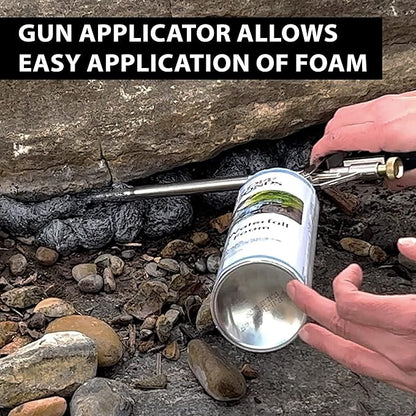 Half Off Ponds Professional Waterfall Foam Bundle – (6) 24oz Expanding Foam Cans, (2) 20oz Foam Gun Cleaners & Stainless Steel Foam Gun – Pond Foam Sealant Kit for Waterfalls, Rock Gaps & Koi Ponds