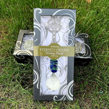 Celtic Cross Hanging Decor Christmas Ornaments Crystals Prisms Sun Catcher for Window, Garden, Yard, Patio - Birthday Gifts for Friend & Family