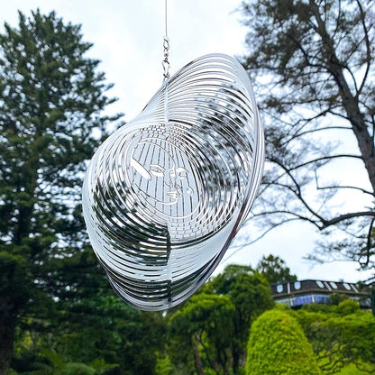 Wind Spinner Metal Garden Spinners Outdoor Garden Art for Backyard Outdoor Hanging Decor and Spinners for Yard and Garden Ornaments 3D Shape (Silver Sun & Moon)