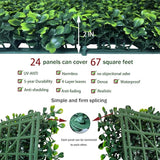 ODTORY Artificial Grass Wall Backdrop Panels: 20X20 in 24P UV-Anti Greenery Boxwood Panels for Indoor Outdoor Green Wall Decor & Ivy Fence Covering Privacy