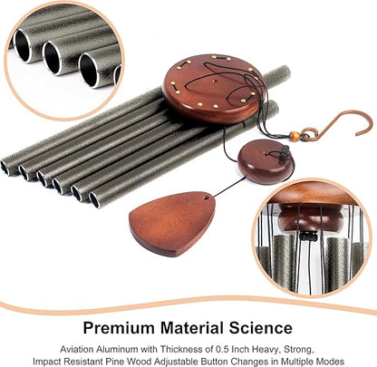 Bursvik Large Aluminium Wind Chimes 37 Inches to Create a Zen Atmosphere Suitable for Outdoor, Garden, Patio Decoration. Classic Wind Chimes with Wind Catcher Suitable as A Gift for Unisex(Copper)
