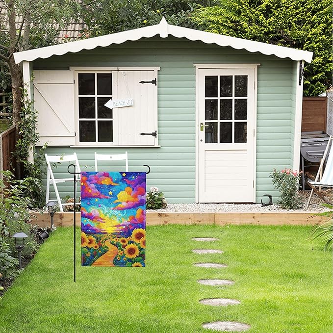 Sunflowers Garden Flag Seasonal Double Sided 12 x 18 Inch Small Yard Flag for Indoor Outdoor Decor Holiday All Seasons