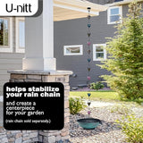 U-nitt 12" Spill Bowl Downspout Catch Basin for Rain Chain Anchoring & Stake | Rainwater Collection for Roof |Gutter Catch Basin | Good for Water Fountain & Birdbath | Black | Handles Heavy Rain