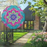 Wind Spinners Outdoor, Hanging Wind Spinner for Garden Decoration, 8 inch 3D Stainless Steel Metal Wind Sculpture for Indoor/Outdoor Decor, Mandala B