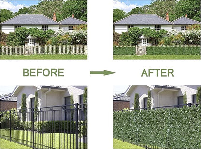 Bybeton Artificial Ivy Privacy Fence Screen - 60" X 120" UV-Anti Fake Leaves Vines - Patio Balcony Privacy, Garden, Backyard Greenery Wall Decor