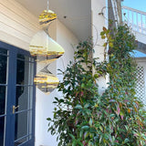 Wind Spinner Metal Garden Spinners Outdoor Garden Art for Backyard Outdoor Hanging Decor and Spinners for Yard and Garden Ornaments 3D Shape (White Gold Helix)