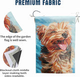 Happy Yorkie Garden Flag - Dog All-Weather Flag, Small Puppy Outdoor Seasonal Flag, 12 x 18 Inch, Vibrant Color, Double Sided, Holiday Yard Decor
