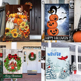 Seasonal Garden Flags Set of 10 12x18 inch Double Sided Yard Flags, Outside Small Garden Flag with Anti-Wind Clip and Stopper, Outdoor Holiday Lawn Decorative Decor