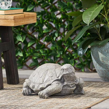 Turtle Decor, Outdoor Turtle Statue, Dark Gray, No Assembly Required