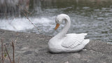 Swan Statue for Garden Decor – 7.5" Resin Figurine in Grey-White Finish, Elegant Bird Sculpture for Indoor Outdoor Display, Home, Patio, or Yard Ornament