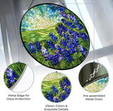 Customized Bluebonnets Suncatcher Stained Glass Window Hangings Sun Catchers Colorful Ornament Gifts for Women Mom Wife Christmas Halloween Housewarming