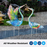 Suzile 2 Pack Garden Crane Statues Outdoor Heron Garden Animal Sculpture Metal Large Birds Lawn Sculptures and Statues for Patio Pond Patio Porch Outside Decorations