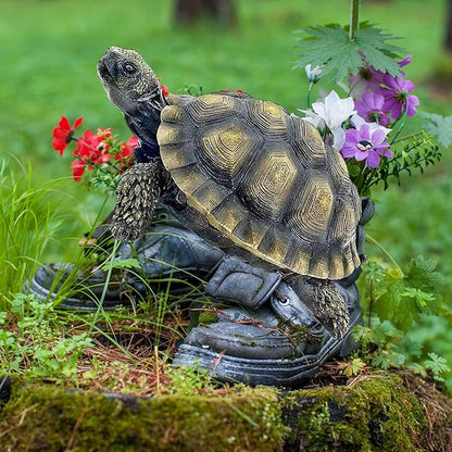 Bellaa Turtle Garden Sculptures Statues Home Decor Tortoise Realistic Cute Large Animal Gilbert Zen Garden Patio Lawn Yard Art Tanya Talia Galapagos Todd Outdoor Figurines 9 inch