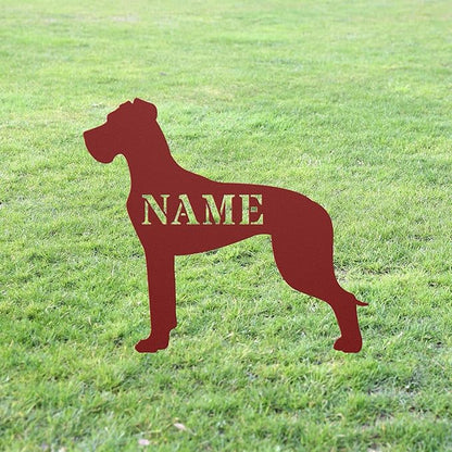 Custom Great Dane Red Garden Statue Stake,Custom Great Dane Outdoor Yard Art Decor,Memorial Remembrance Sculpture for Yard Garden Porch Lawn Grassland Park Farm Flowerpot Decor.
