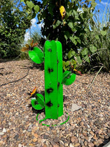 Mini Metal Saguaro - Garden Art (Green)
