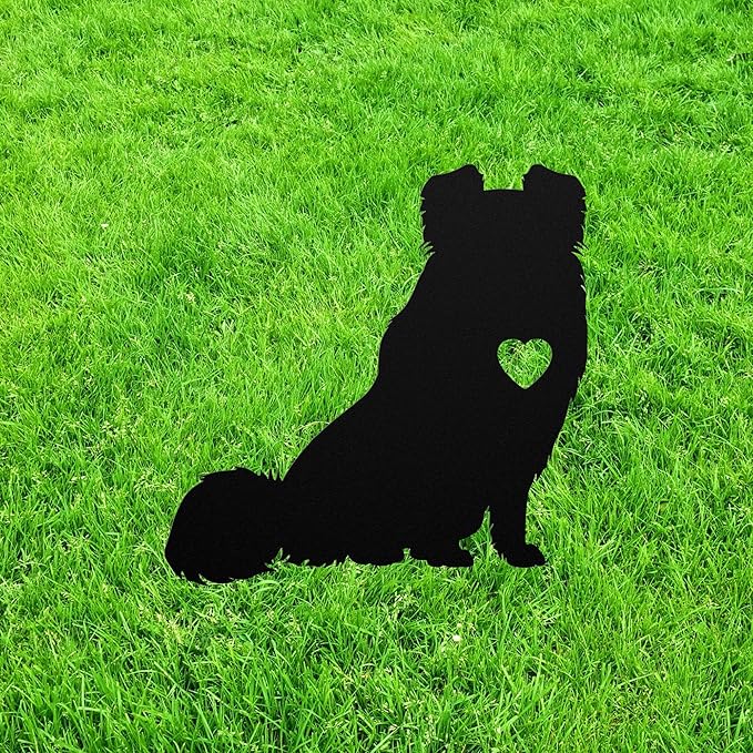 Personalized Shetland Sheepdog Garden Statue Stake,Custom Sheltie Outdoor Yard Art Decor,Memorial Remembrance Sculpture for Yard Garden Porch Lawn Grassland Park Farm Flowerpot Decor.