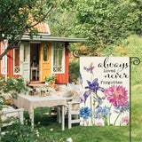 AVOIN colorlife Always Loved Never Forgotten Memorial Garden Flag 12x18 Inch Double Sided, Hummingbird Spring Summer Yard Outdoor Decoration