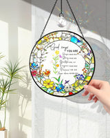 Christian Stained Glass Window Hanging Sun Catcher, Religious Faith for Mom or Grandma, Church Window Decor