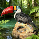 Teaeeno Toucan Decor Statue,Toucan Bird Outdoor Tiki, Resin Toucans Outdoor Tropical Decor Bird Sculptures for Patio Lawn Yard Home Decoration, Tropical Garden Decor