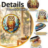 Owl Stained Glass Suncatcher,7.8-in Colorful Bird Window Hanging Ornament for Indoor & Outdoor Decor, Gift for Bird Lovers, Women, Mom, Grandma, Living Room, Garden, Porch, Housewarming
