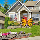 1 Pcs Spring Metal Butterfly Garden Stakes Decor 16.5 Inch Decorative Yellow Butterfly Yard Stake Outdoor Insect Decor Metal Garden Art Ornaments for Patio Porch Lawn Backyard