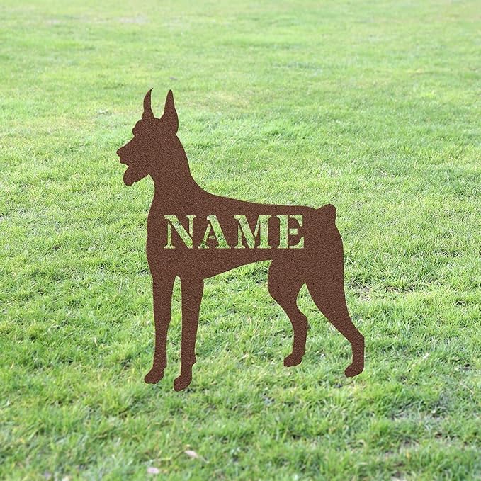 Personalized Doberman Copper Garden Statue Stake,Custom Doberman Outdoor Yard Art Decor,Memorial Remembrance Sculpture for Yard Garden Porch Lawn Grassland Park Farm Flowerpot Decor.