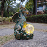 JOYBEE Dragon Solar Garden Statues Outdoor Decoration with Magic Orb,Dragon Figurine Solar LED Lights Lawn Décor,Outside Statue Ornament for Patio, Balcony, Yard,Unique Gifts for Mom Grandma