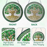 FLAGWIX Tree of Life Gifts for Women Men - Stained Glass Window Hanging 8 in - Birthday Gifts for Mom Grandma, Tree of Life Decorations Indoor, Celtic Suncatchers Garden Decor