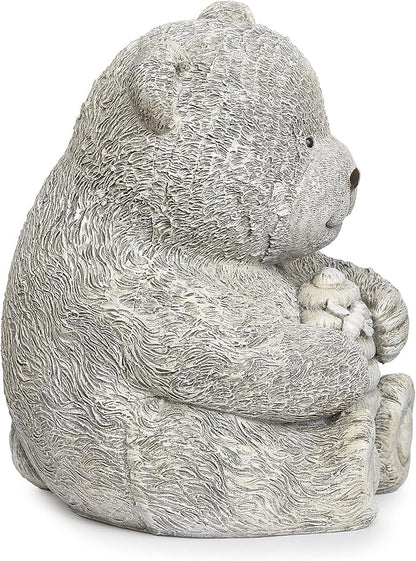 Roman Garden - Bear with Honey Statue, 7.75" H, Pudgy Pals Collection, Resin and Dolomite, Decorative, Garden Gift, Home Outdoor Decor, Durable, Long Lasting
